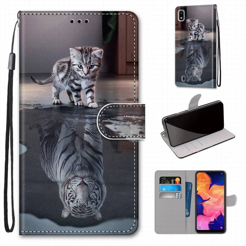 Lion Wolf Floral Girls Phone Bags Housing For Case Samsung Galaxy A10 A20 A30 A01 A03 Core A03S A13 4G A33 A53 M52 5G S5 D08F