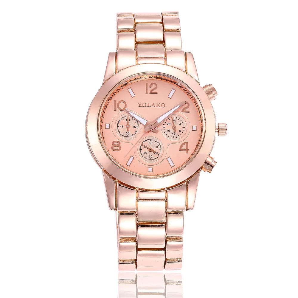 

Hot Selling Steel Watch Fake Three-Eyed-Style Top Grade Set Women's Steel Watch Import Movement Steel Timepiece