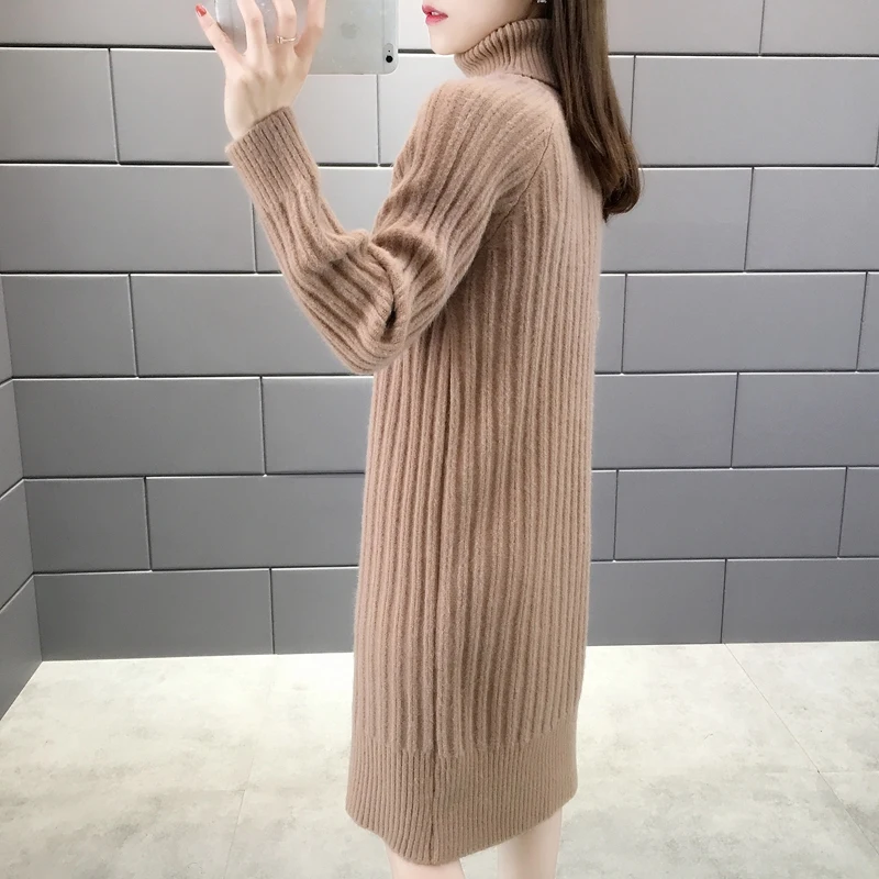 OHCLOTHING номер 153824, строке 2 предмета с принтом No. 7, средний] сделать Настоящее фото Новинка сплошной двумя отворотами, средней длины платье-пуловер 59