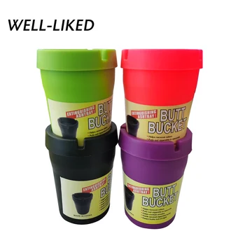 

NEW 11*8CM 6 Colors Acrylic Ashtray Bucket Car Ashtray Bucket Butt Fashion Plastic Round Ashtrays Smoking Cigarette Ashtray