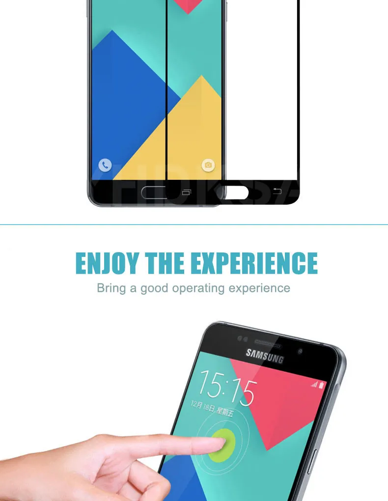 9D Full Cover Tempered Glass on the For Samsung Galaxy A3 A5 A7 J3 J5 J7 S7 Screen Protector safety Glass Film Case