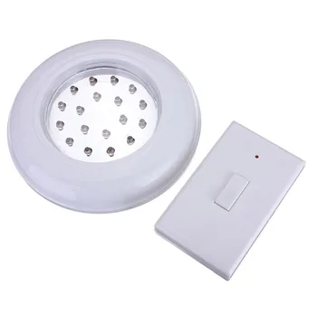 

18 LED Wireless Cordless Ceiling Wall Light Stair Closet Lamp Battery Operated Bulb with Remote Control Switch