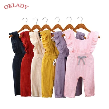 

OKLADY Newbron Newborn Baby Girls Romper Infant Ruffle Bowknot Bodysuit One-Piece Jumpsuit Toddler Girls Summer Outfits Clothes
