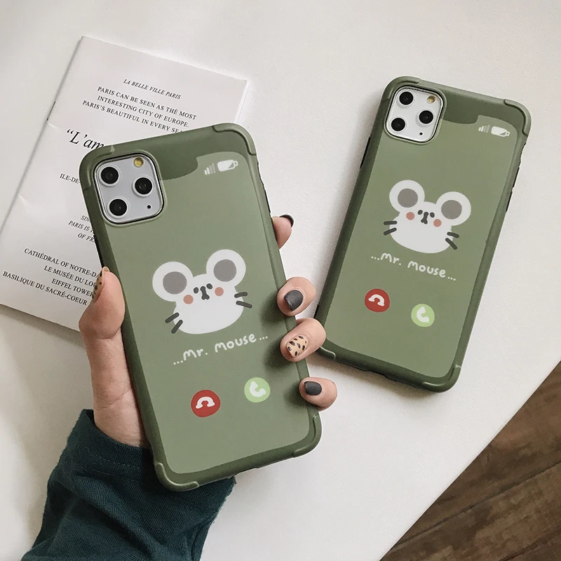 Чехлы для телефонов с милыми мультяшными мышками для iphone 11Pro Max Xs MAX XR X 7 8 plus 11 Pro противоударный IMD мягкий чехол для задней панели