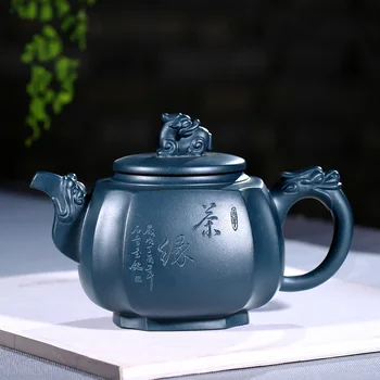 

TaoYuan violet arenaceous famous TaoShun pure hand, recommended the teapot ink chlorite sifang tenglong 430 cc