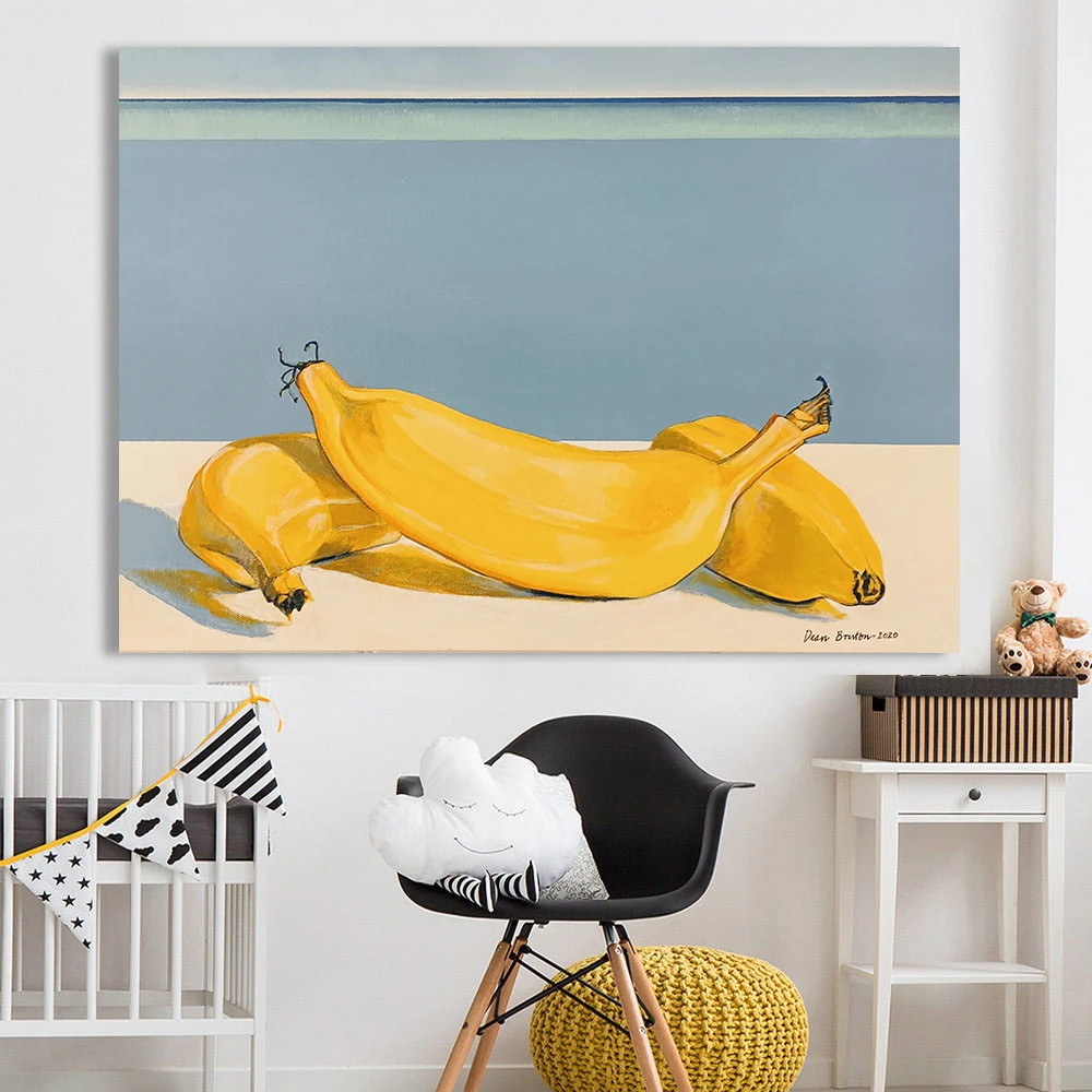 

Классический натюрморт маслом напечатанный на холсте банан персик плакаты принты фрукты настенное искусство для кухни столовой украшение