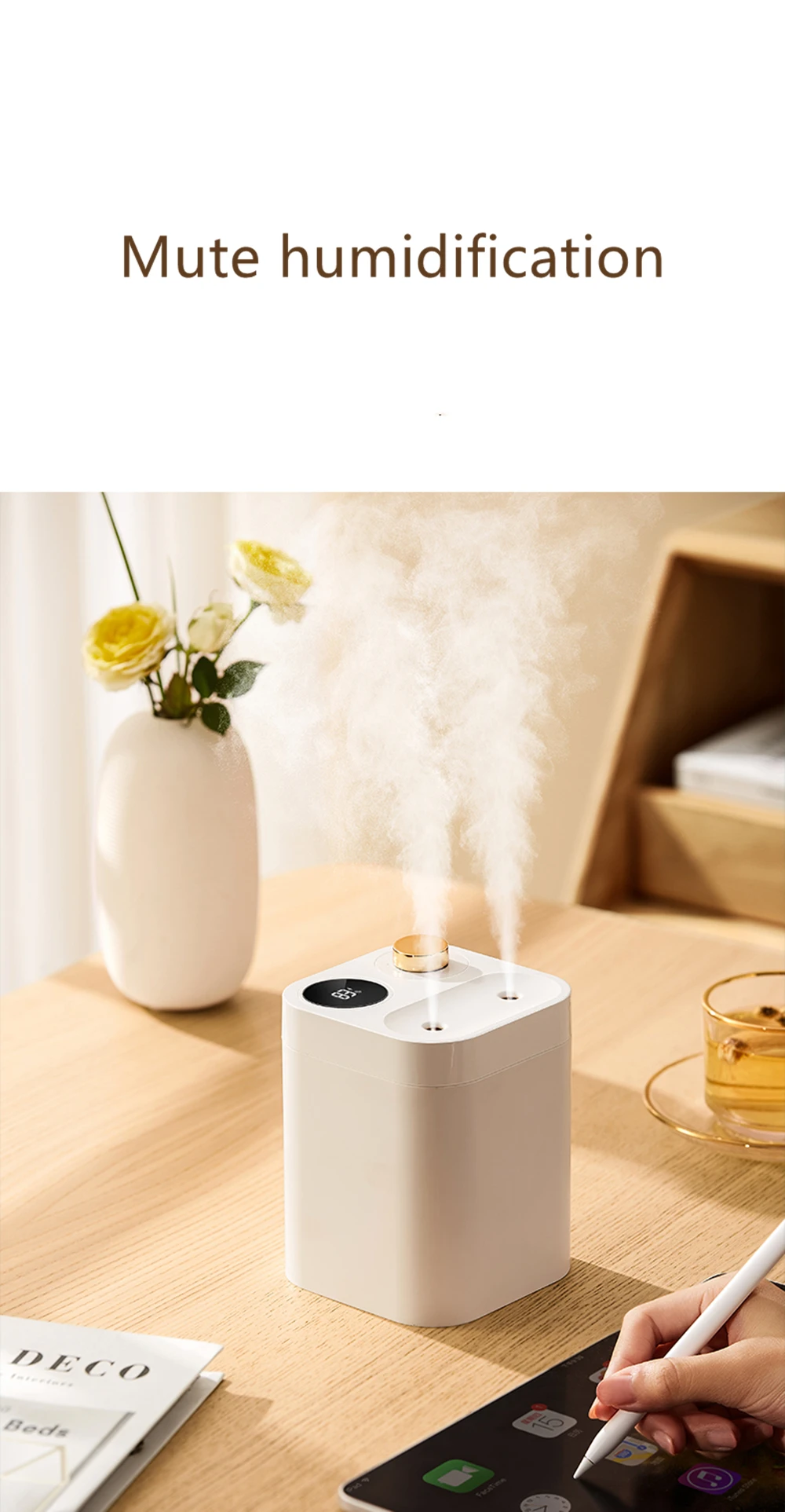Xiaomi-Umidificador de Aromaterapia Sem Fio, Difusor De
