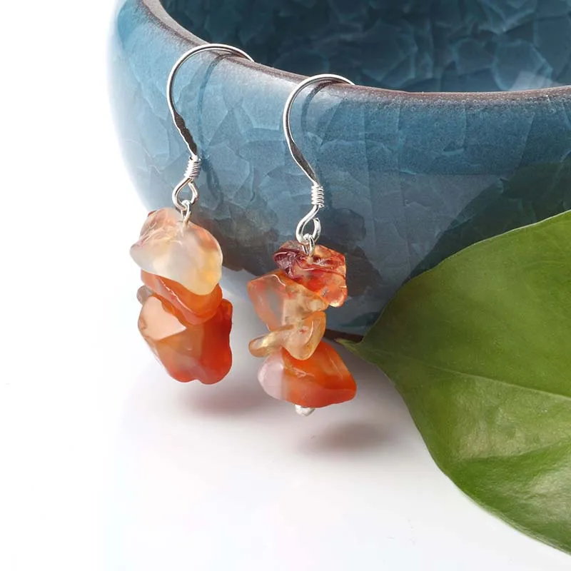 Natural Stone Earrings 7 Chakra Long Fringed Statement Drop Earrings for Women Round Beads Reiki Healing Jewelry gift for women