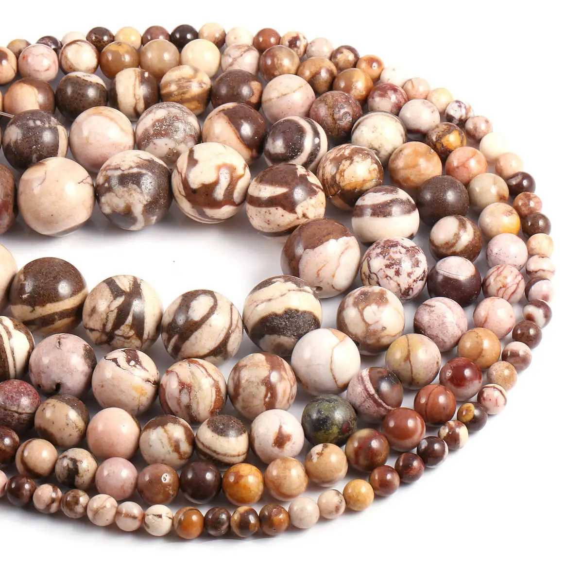 Australian Zebra Stone Round Beads 4 6 8 10 12mm Temperament Natural