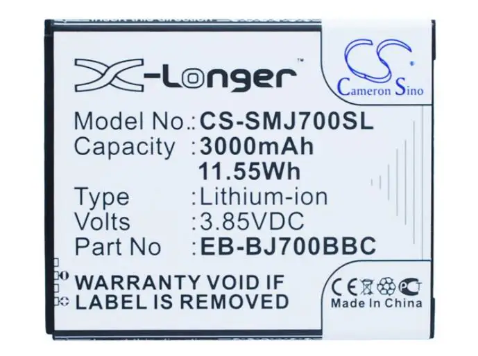 

cameron sino 3000mah battery for SAMSUNG Galaxy J7 J7 Core J7 Duos J7 LTE J7 Prime J7 TD-LTE Mega On Mega On Duos On7 SM-G610Y