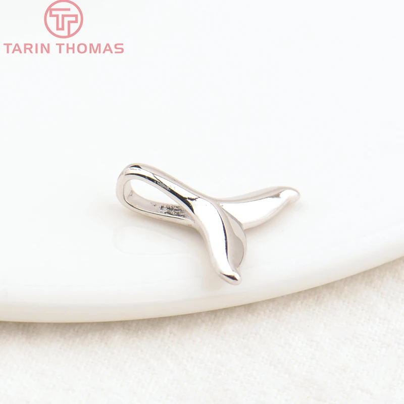 (268)10x11MM 14x15MM 24K Goldfarben plattiertes Messing Whale Tail Charm Anhänger für Schmuckherstellung Zubehör – Detail 11