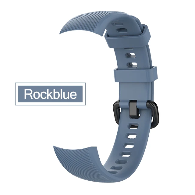Rock blue Силиконовый браслет на запястье для huawei Honor Band 5 4, умный спортивный браслет, сменный ремешок, Защитная пленка для Honor Band 45 - Цвет: Rock blue