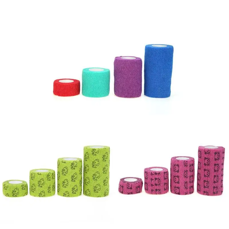 

1pc Self Adhesive Pet Elastic Bandage Non-Woven Fabrics Pet Dog Puppy Cat Breathable Tearing Sports First Aid Joints Wrap Tape