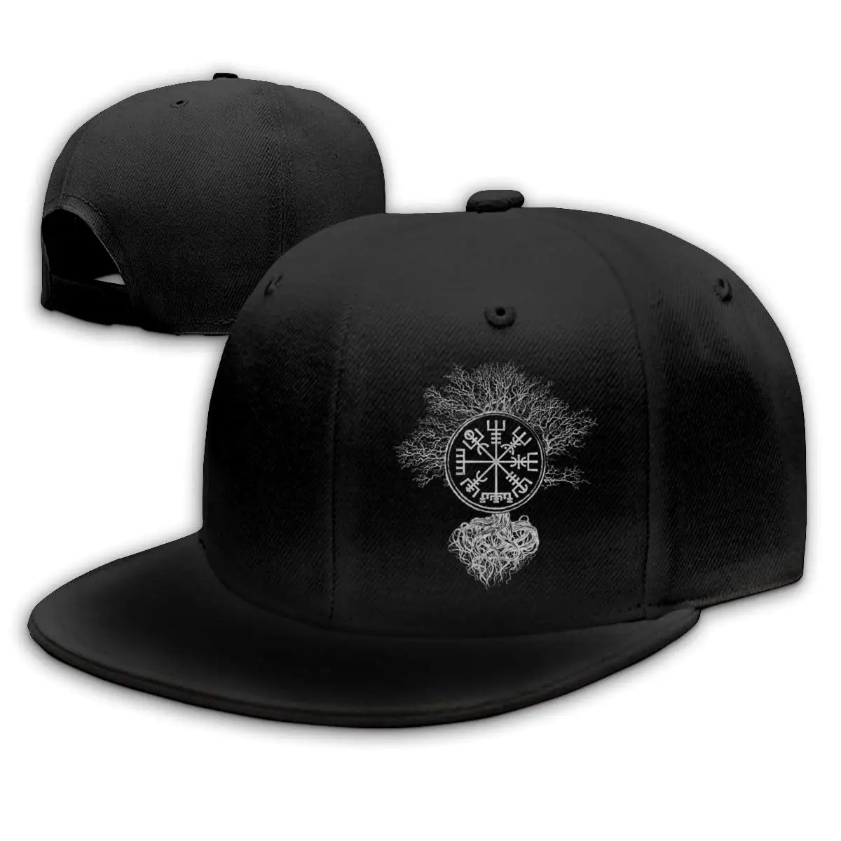 Viking Compass Snapback плоская бейсболка Мужская черная