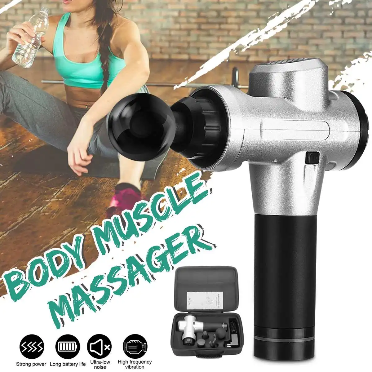 

KIFIT LCD Display Massage Guns Professional Muscle Massager Deep Tissue Massager Therapy Guns Muscle Pain Relief With 4 Heads