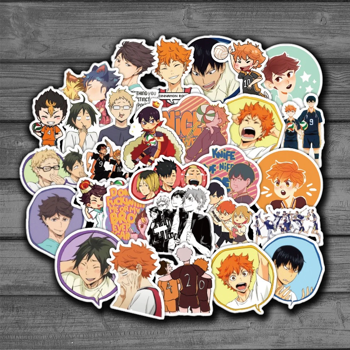 

10/50 шт. японский Haikyuu! Наклейка для ноутбука, багажа, гитары, чемодана, телефона, водонепроницаемая