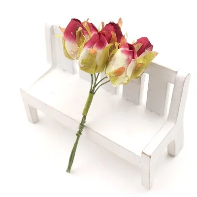 8 Bunch Beautiful Rose Artificial Silk Flowers Small Wedding Decoration Marriage Engagement Fake Flower Wedding Bouquet - Цвет: L