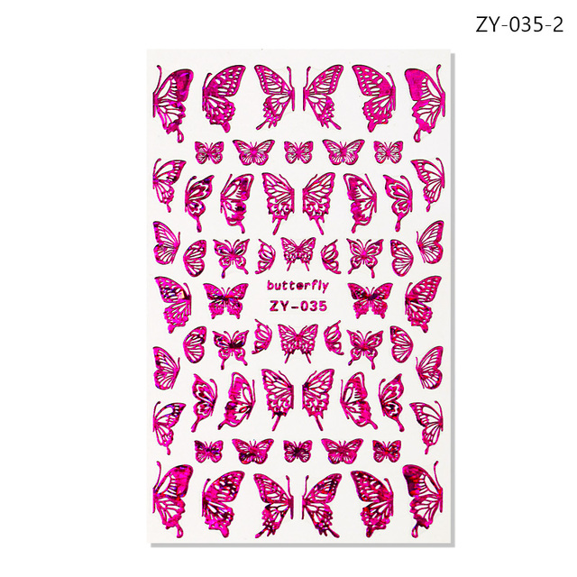 Craft Sticker 3D Nail Art Sticker Ultra-thin Butterfly Nail Art Decoration Sticker Holographic Laser Butterfly Nail Decals
