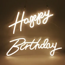

Neon led Sign Custom Happy Birthday Led Light Party Flex Transparent Acrylic Oh Baby Neon Light Sign Wedding Party Decoration