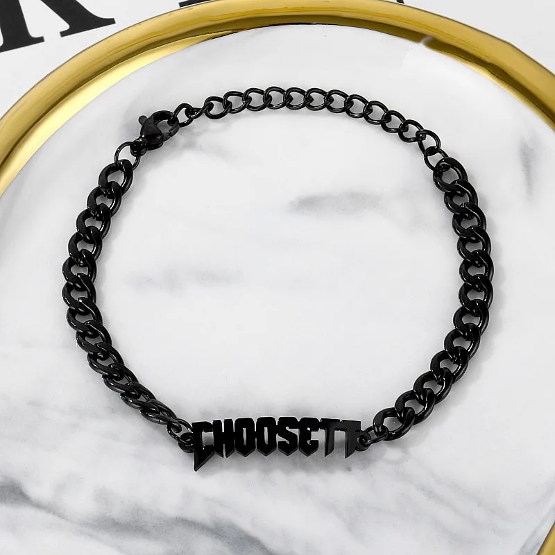 Женский браслет из нержавеющей стали с золотым именем ювелирный подарок дружбы