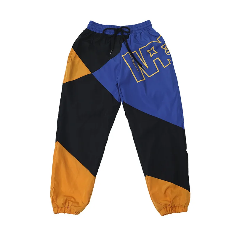 blue pants Крутая детская одежда в стиле хип-хоп куртка с высоким воротником, пальто Топ, повседневные штаны для бега для девочек и мальчиков, костюм для джазовых танцев Одежда для бальных танцев - Цвет: blue pants