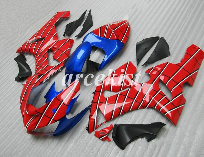 4 подарки набор обтекателей ABS подходит для kawasaki Ninja ZX6R 636 2005 2006 6R 05 06 ZX-6R набор обтекателей оранжевый черный матовый - Цвет: red blue