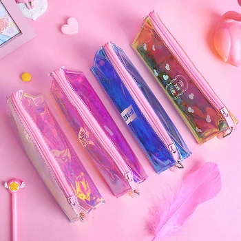 

Simple Transparent Cosmetics Pouchs Laser Quicksand Reflective Make Up Toiletry Pouch Women Storage Bag Portable Cosmetic Bags