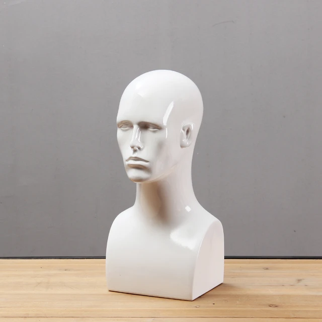 Professional Model Mannequin Realistic Fiberglass Male Mannequin Head for  Wig and Sunglasses Display Size : 13 Inch