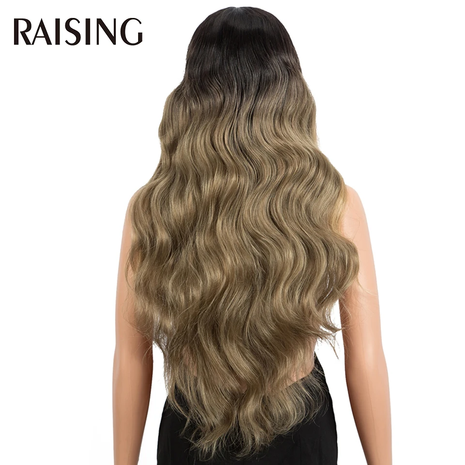 30 40 Inch Lace Front Wigs 13x6 Body Wave Black Lace Front Synthetic Wigs For Women Honey Blonde Colored Curly Wig Pre plucked