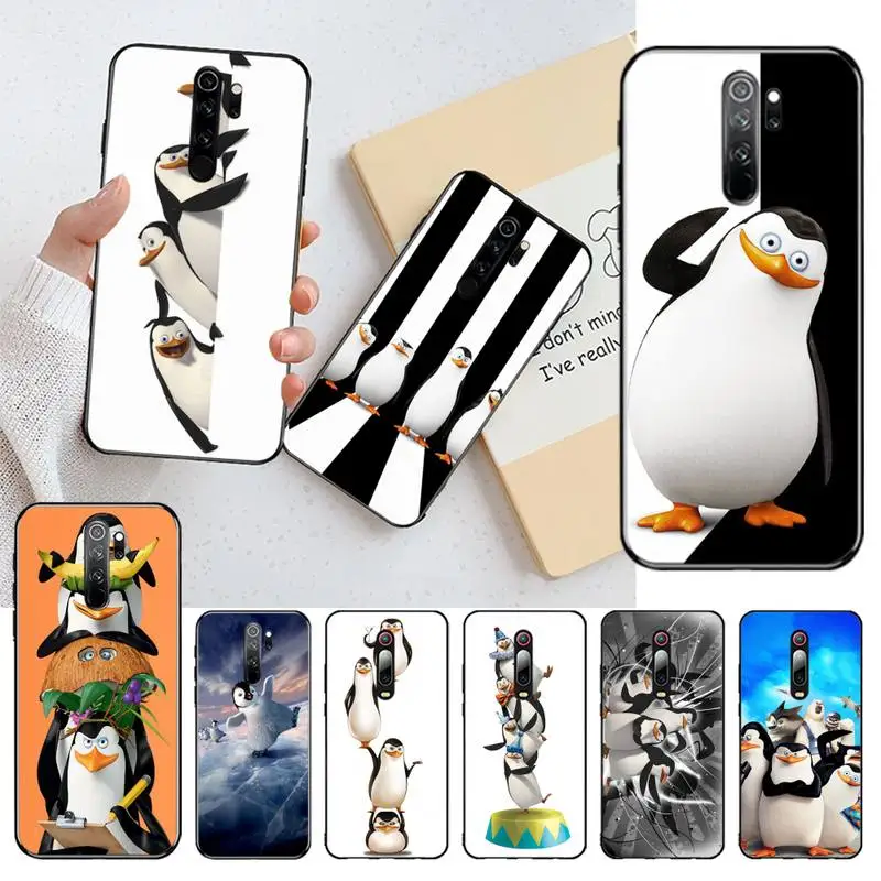HPCHCJHM Пингвины из фильма Madagascar Movie черный мягкий чехол для телефона Capa Redmi Note 8 8A 8T 7 6