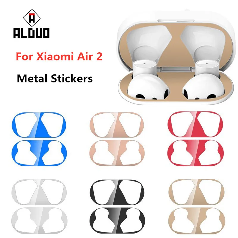 ALANGDUO металлические пылезащитные наклейки для Xiaomi Airdots Pro 2 Защитная пленка Xiomi Air