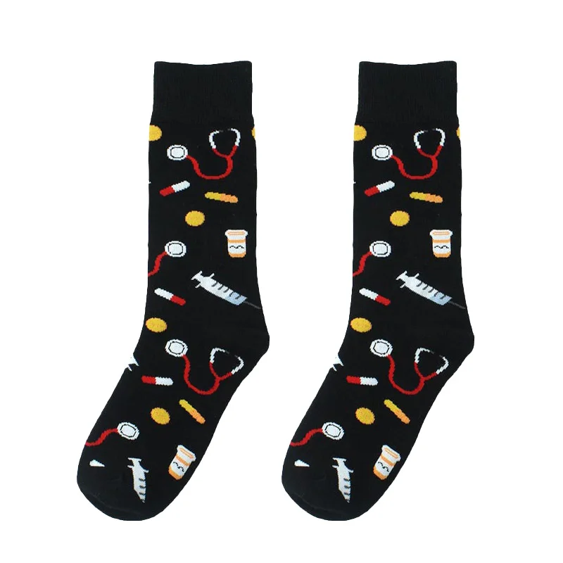 Creative Food Animal Socks Combed Cotton Funny Socks Men Novelty Design Airplane Dinosaur Crew Skateboard Socks Calcetines Hombr - Цвет: 13