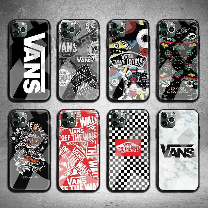 

Skateboard Brand VANS Phone Case Tempered Glass For iPhone 11 Pro XR XS MAX 8 X 7 6S 6 Plus SE 2020 case