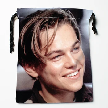 

New Arrival Leonardo DiCaprio Drawstring Bags Print 18X22CM Soft Satin Fabric Resuable Storage Storage Clothes Bag Shoes Bags