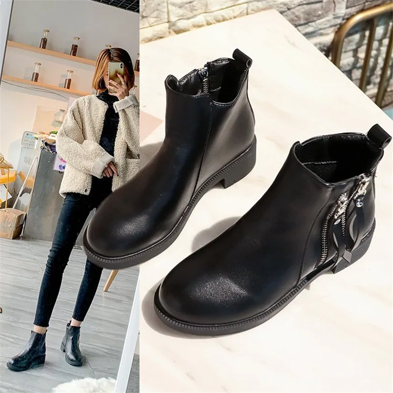 

Low Heel Basic Ankle Solid Shoes Woman Zapatos Mujer Botas Mujer Boots Women Chaussures Femme Botines 2019 Bottes Scarpe Donna