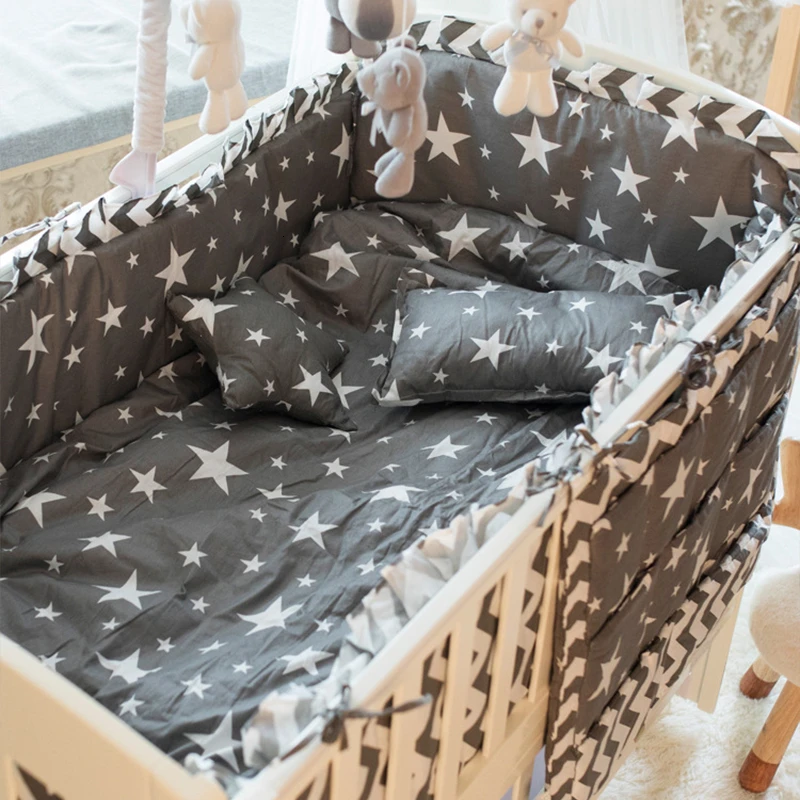 Несколько размеров Детские кроватки постельные принадлежности четыре или пять комплектов Чистый хлопок Защита Collide может отпороть и мыть полный хлопок бампер подушка