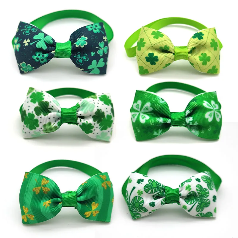 50 100 X Wholesale font b Pet b font Dog Bow Tie Necktie St Patrick s