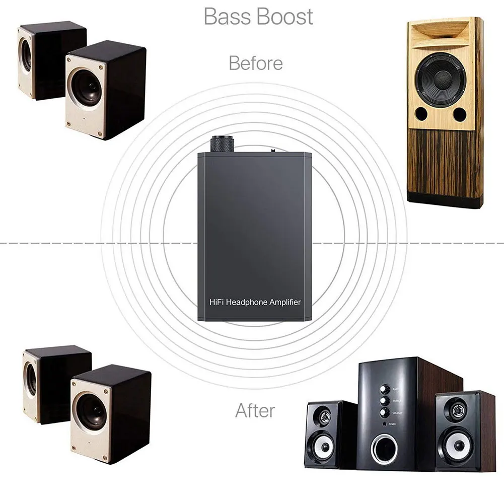 XU09 мини домашний аудио Музыка улучшитель Металл Портативный MP3 Черный усилитель для наушников мощный перезаряжаемый стерео HIFI