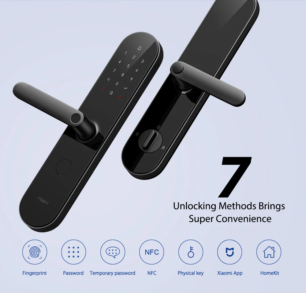 Aqara N100 умный дверной замок отпечаток пальца Bluetooth пароль NFC разблокировка работает с Mijia HomeKit умная связь с дверной звонок