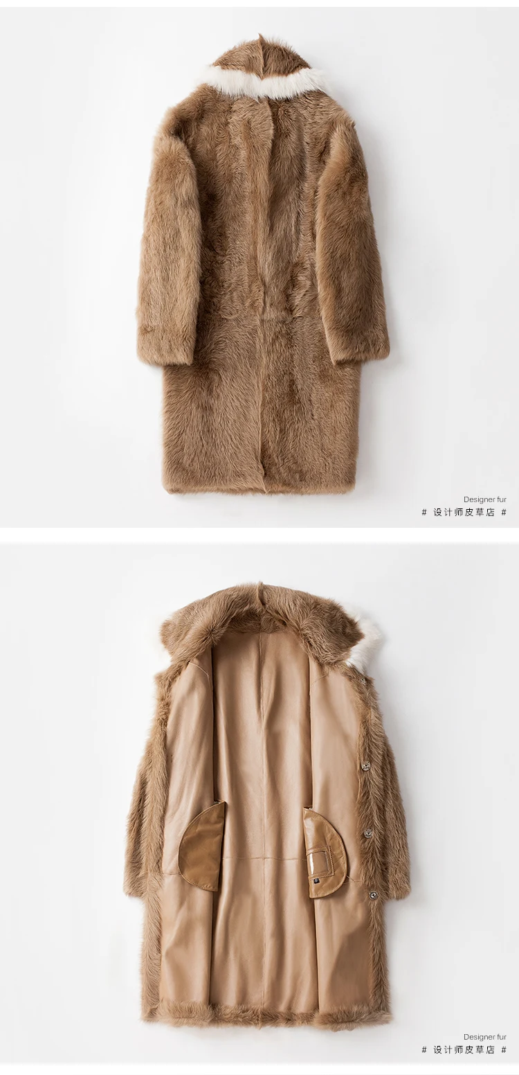 Зимнее пальто из натурального меха, Для мужчин из натуральной кожи куртка натуральный мех пальто из овечий шерсти длинные Дубленки куртка мужская V19131 KJ3333