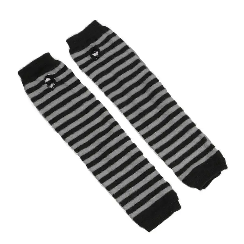 Women's Korean version of the warm long gloves arm sets wholesale classic black white striped finger cotton long wristband - Цвет: BH