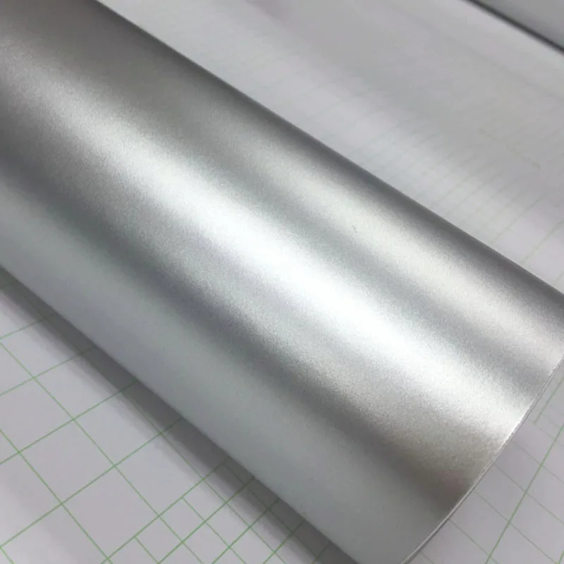 thumbnail image 1 of Adhesivo de vinilo de aluminio cepillado metalizado plateado de primera calidad para envolver el coche, cromado mate, 50 cm x 200/300 cm, 1 of 5