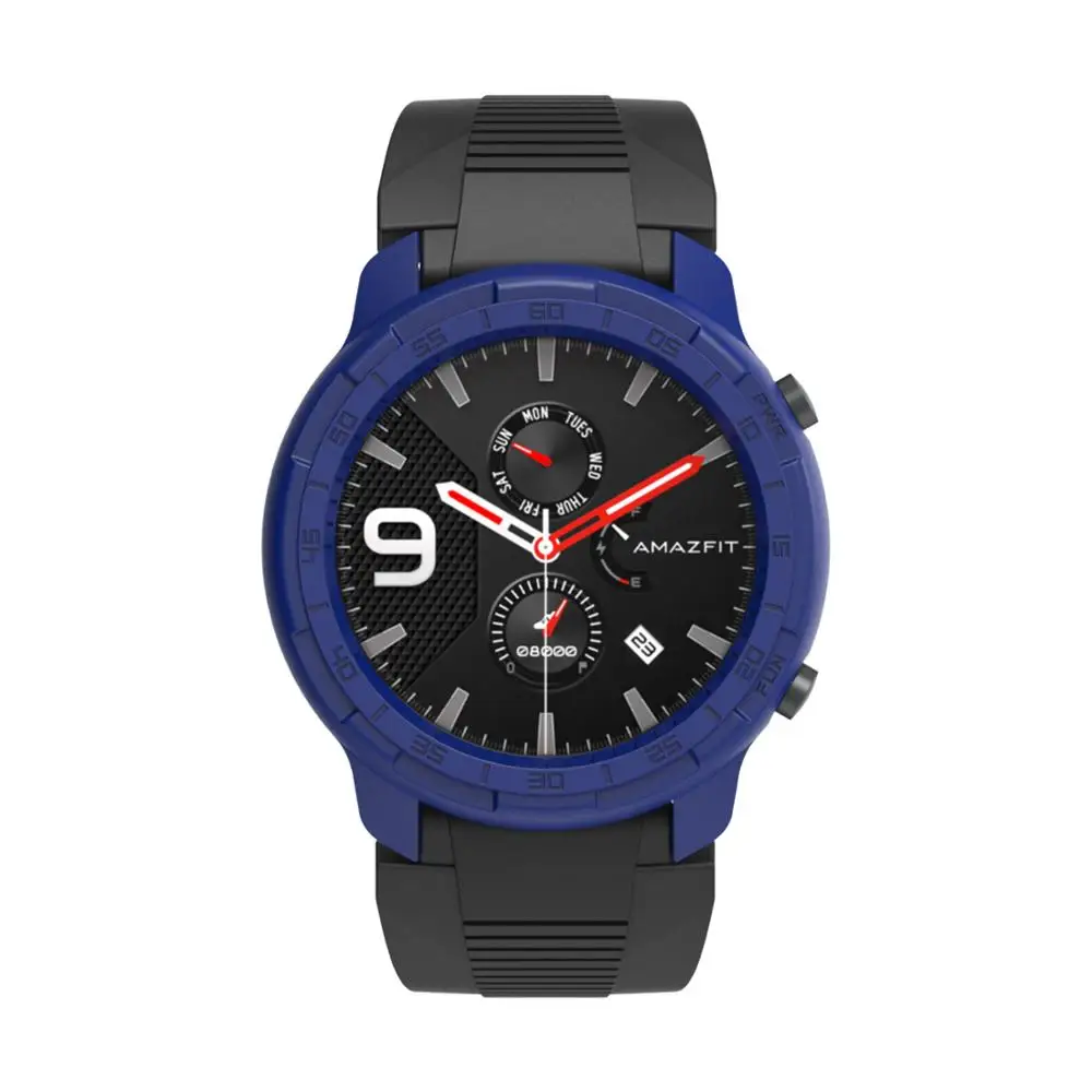 Blue case Чехол SIKAI Pace для Amazfit Bip lite Youth GTR GTS, чехол для часов, защитный корпус, аксессуары для умных часов Huami GTR 47 мм 42 мм - Цвет: Blue case