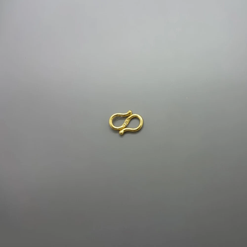 Real 24k Yellow Gold S Shape Clasp M Clasp Circle With Circle Can Suit For  Necklace Pure Chain