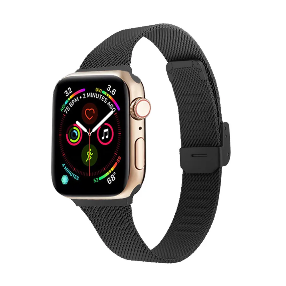 Миланская петля ремешок для часов для Apple Watch 38 мм 42 мм 40 мм 44 мм Тонкий браслет из нержавеющей стали ремешок для iwatch 1 2 3 4 5