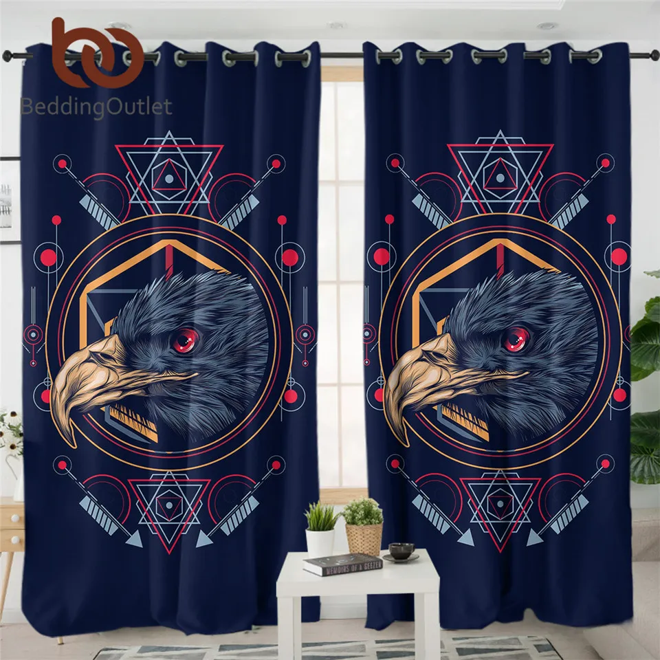 Занавески для спальни на выход с головой орла Затемненные священные