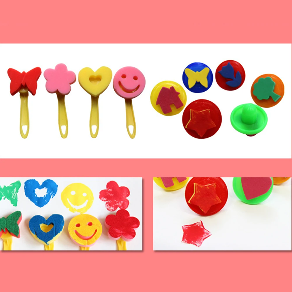Спонжевой насадки DIY 29 шт./компл. картина интересных акварельных игрушки ручной раннего образования граффити детский набор для рисования