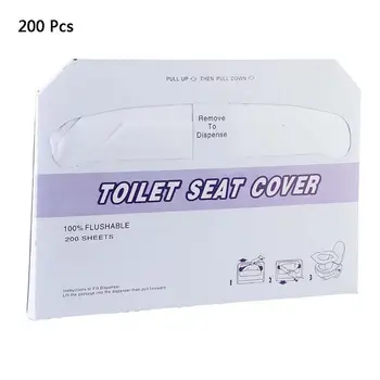 

200 Sheets Disposable Flushable Paper Toilet Seat Covers Bathroom Potty Shields L69A