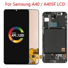 Ensemble écran tactile LCD AMOLED avec châssis, pièce de rechange pour Samsung A40 100% A405, 2019 neuf=