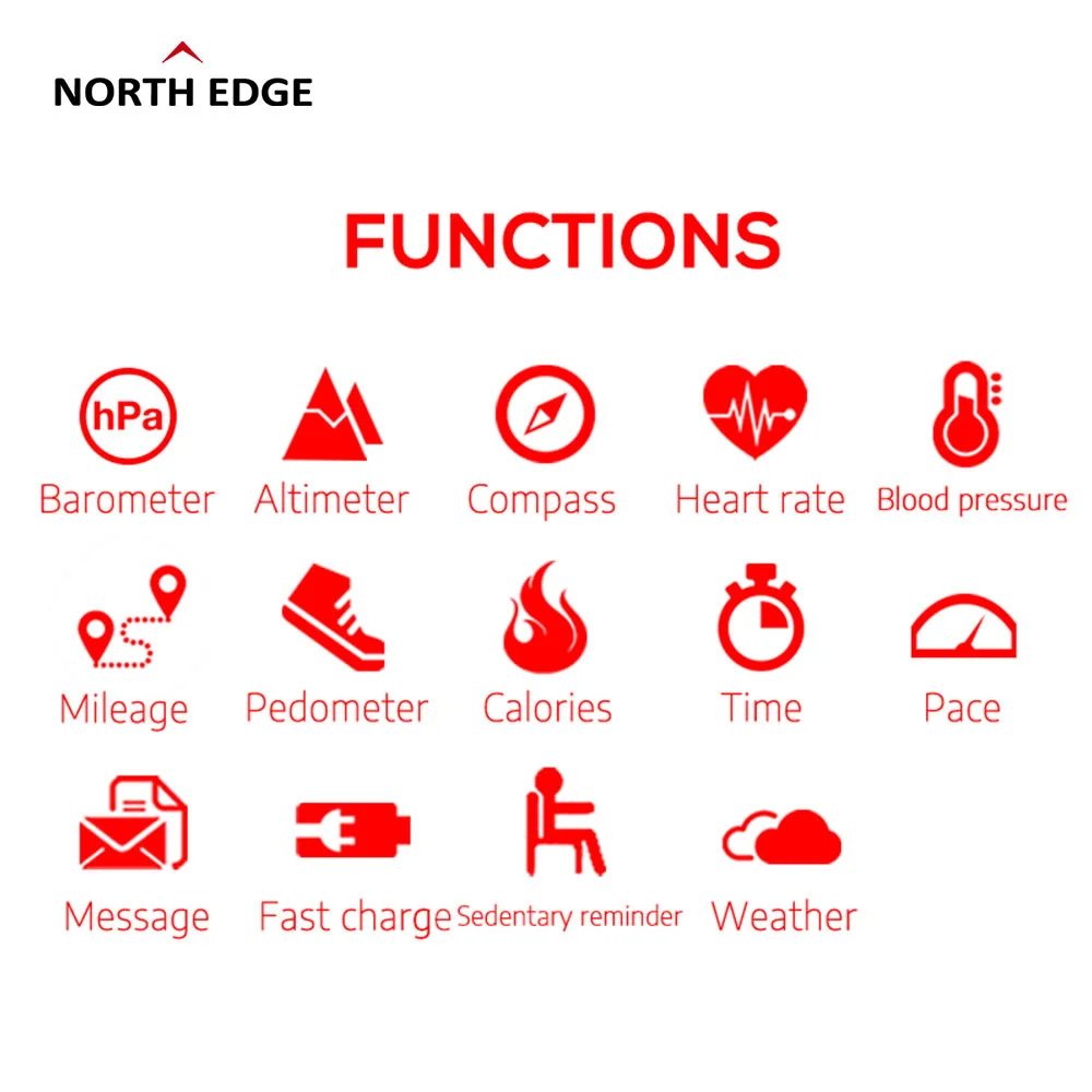 Оригинальные GPS умные часы North EDGE с компасом атмосферным Bluetooth вызовом спортивные
